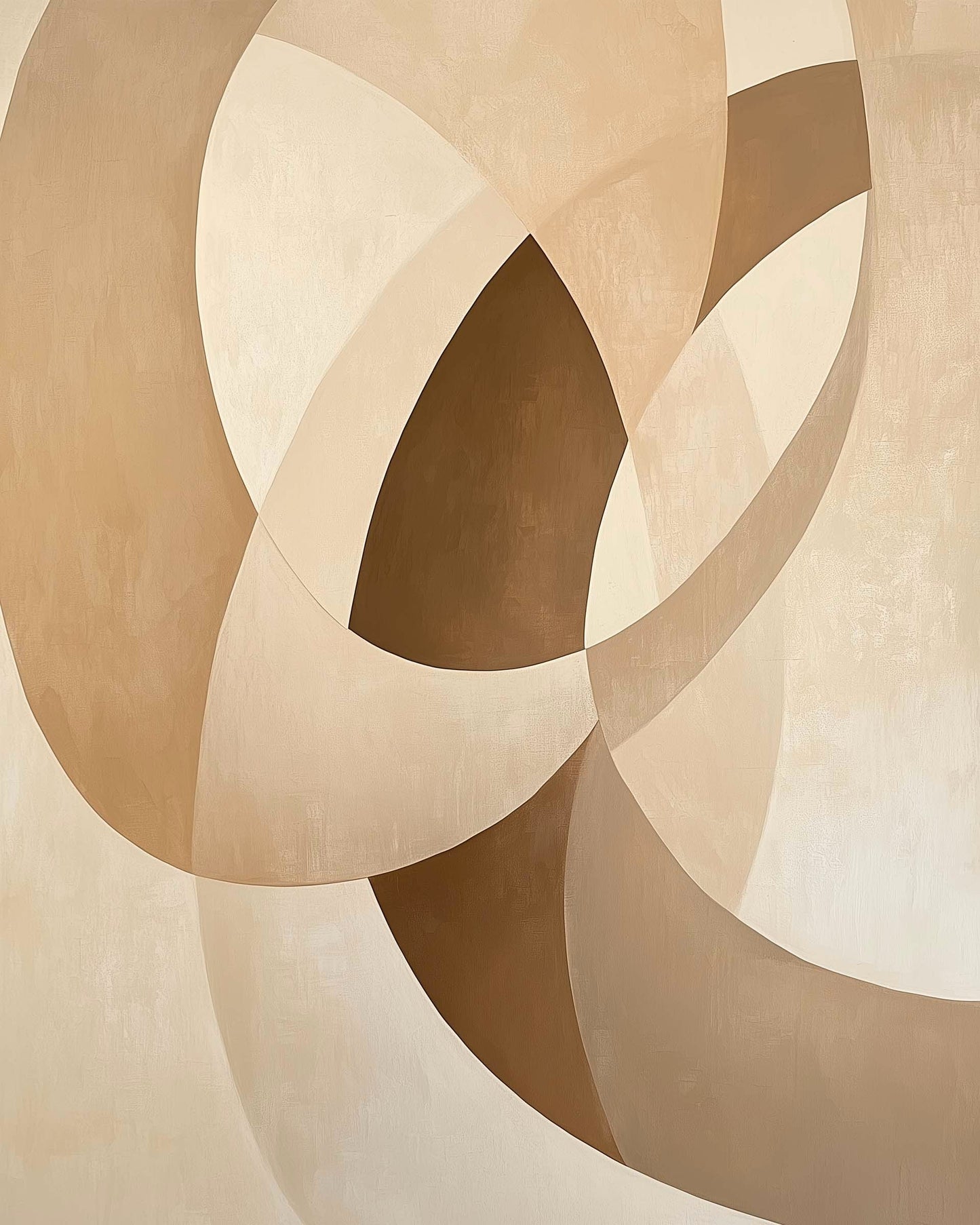 Abstract circle composition minimalist art in earth tones