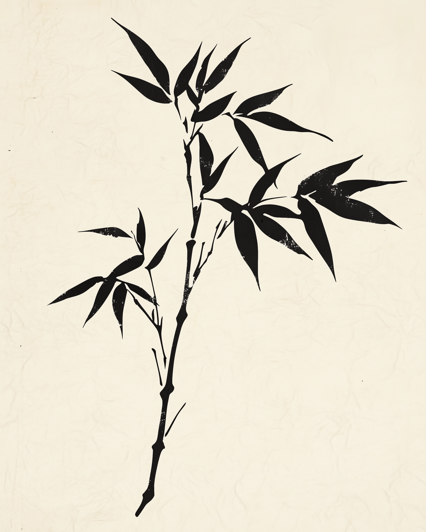 Minimalist botanical leaf in neutral palette