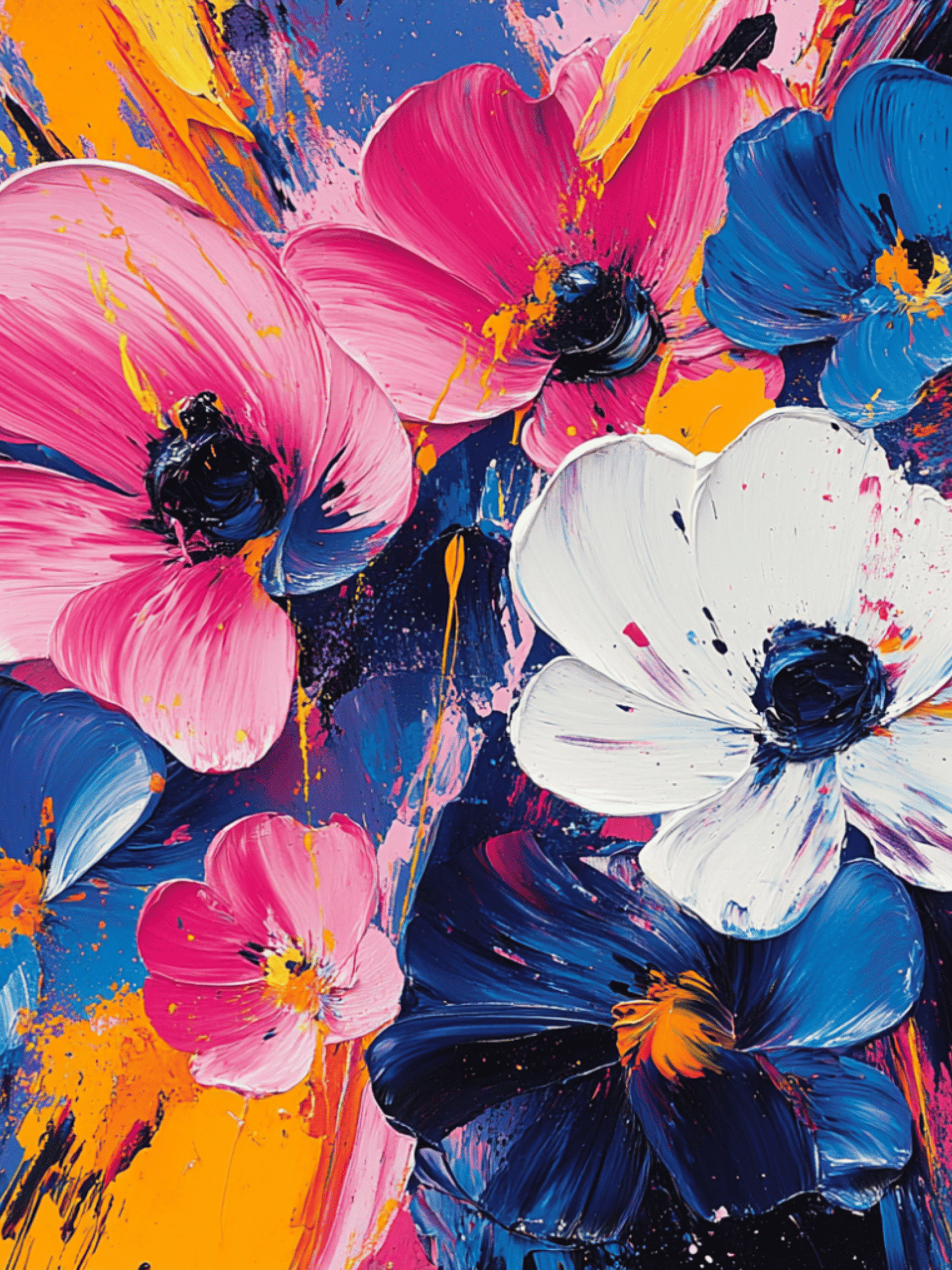 Abstract floral explosion in Pollock style