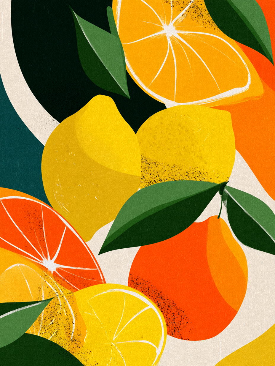 Citrus fruit retro poster