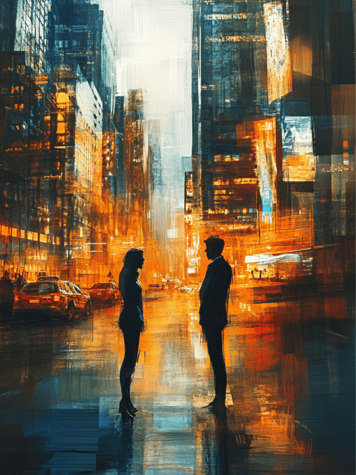 City glow silhouette