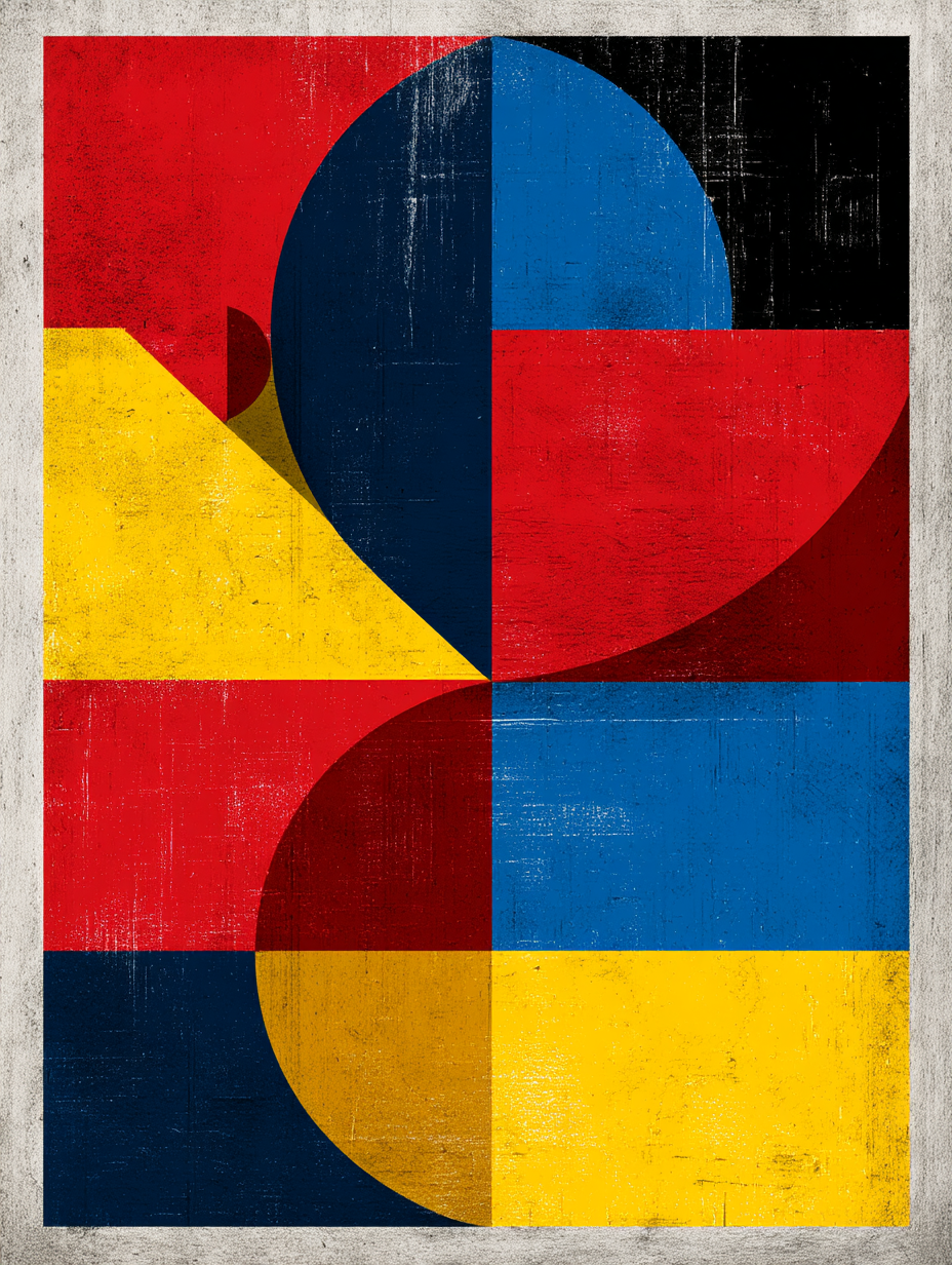 Geometric retro color block