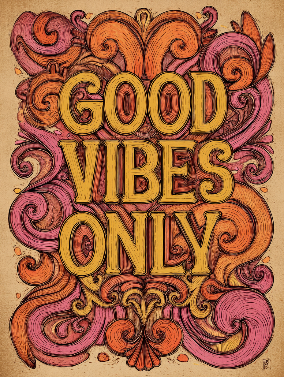 Good vibes only swirl art