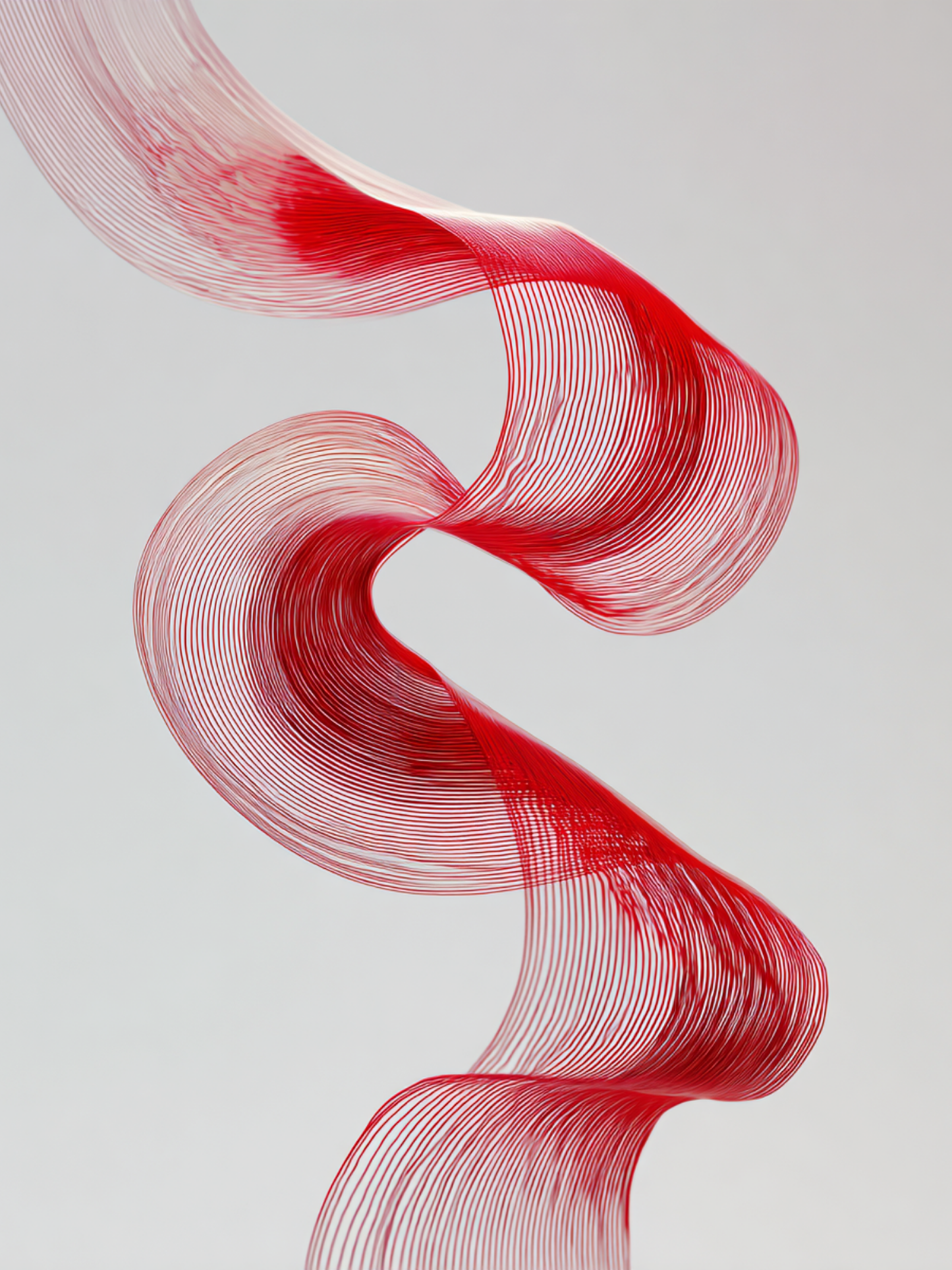 Minimalist red abstract wave line on soft background