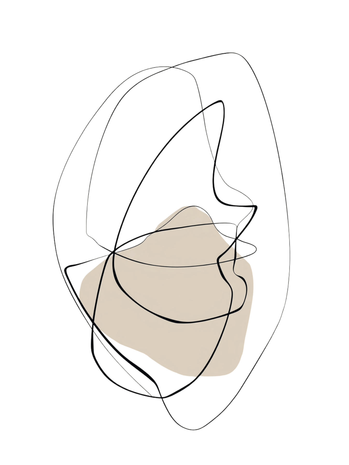 Organic abstract form in neutral tones