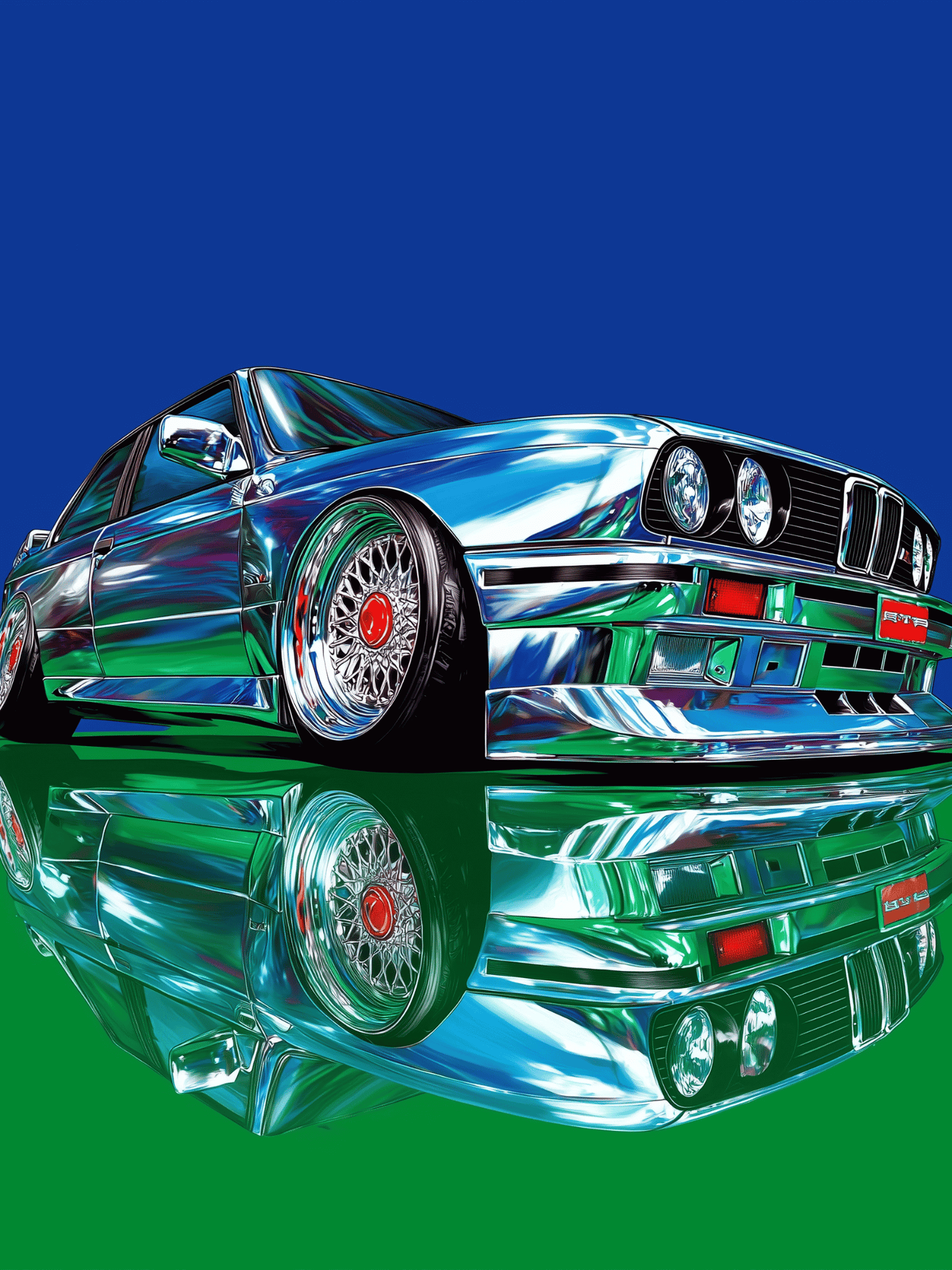 Retro BMW reflection art