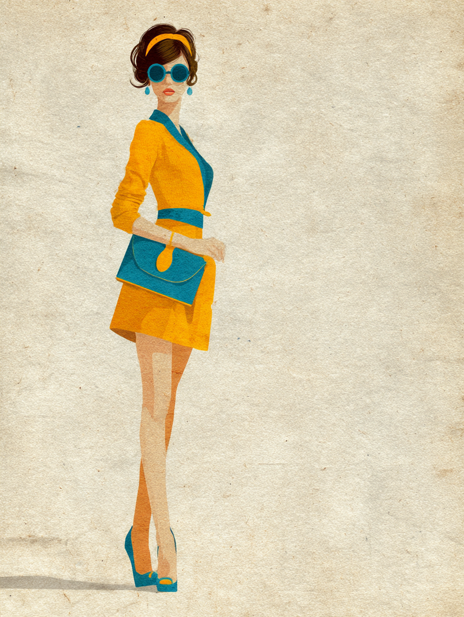 Retro fashion illustration 1960s style