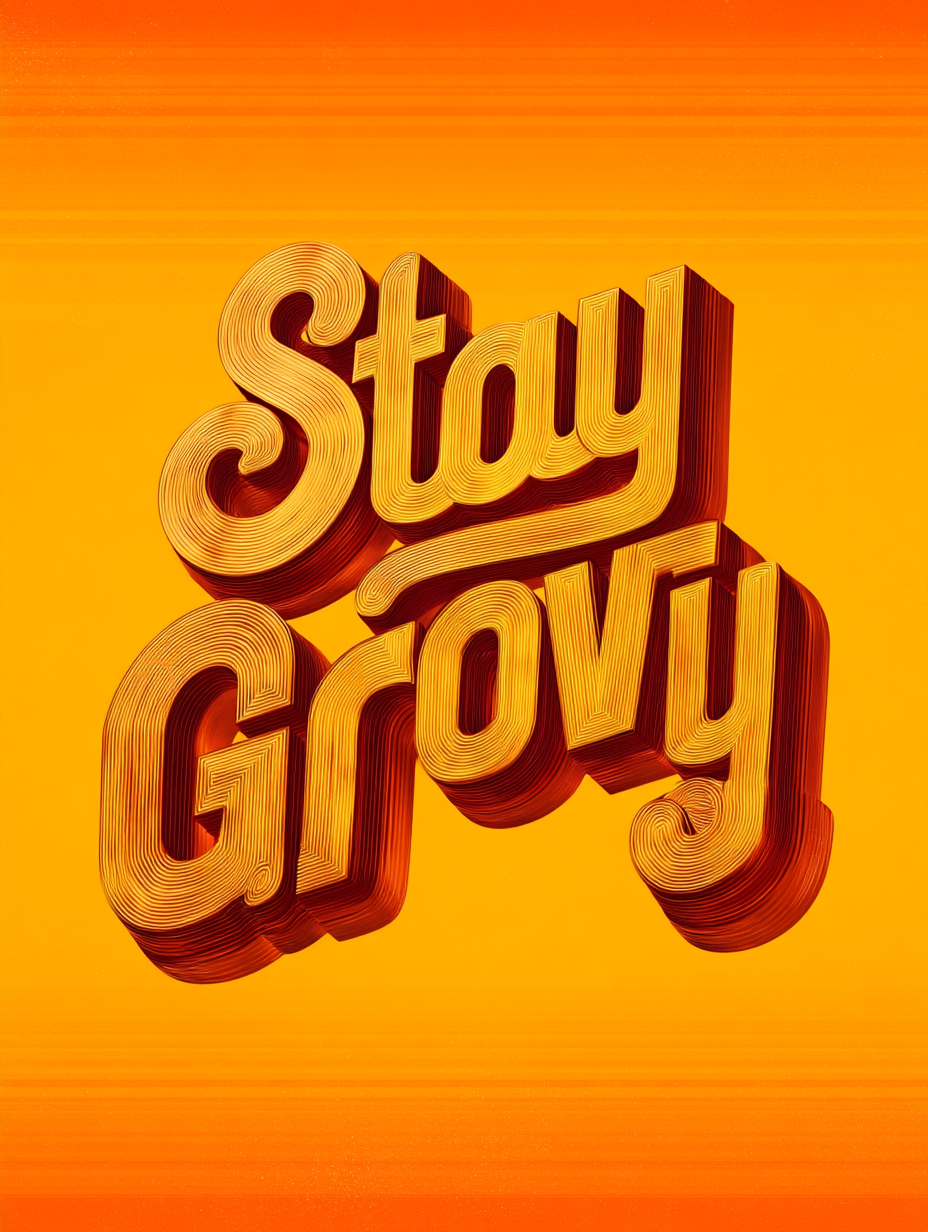 Stay groovy retro poster
