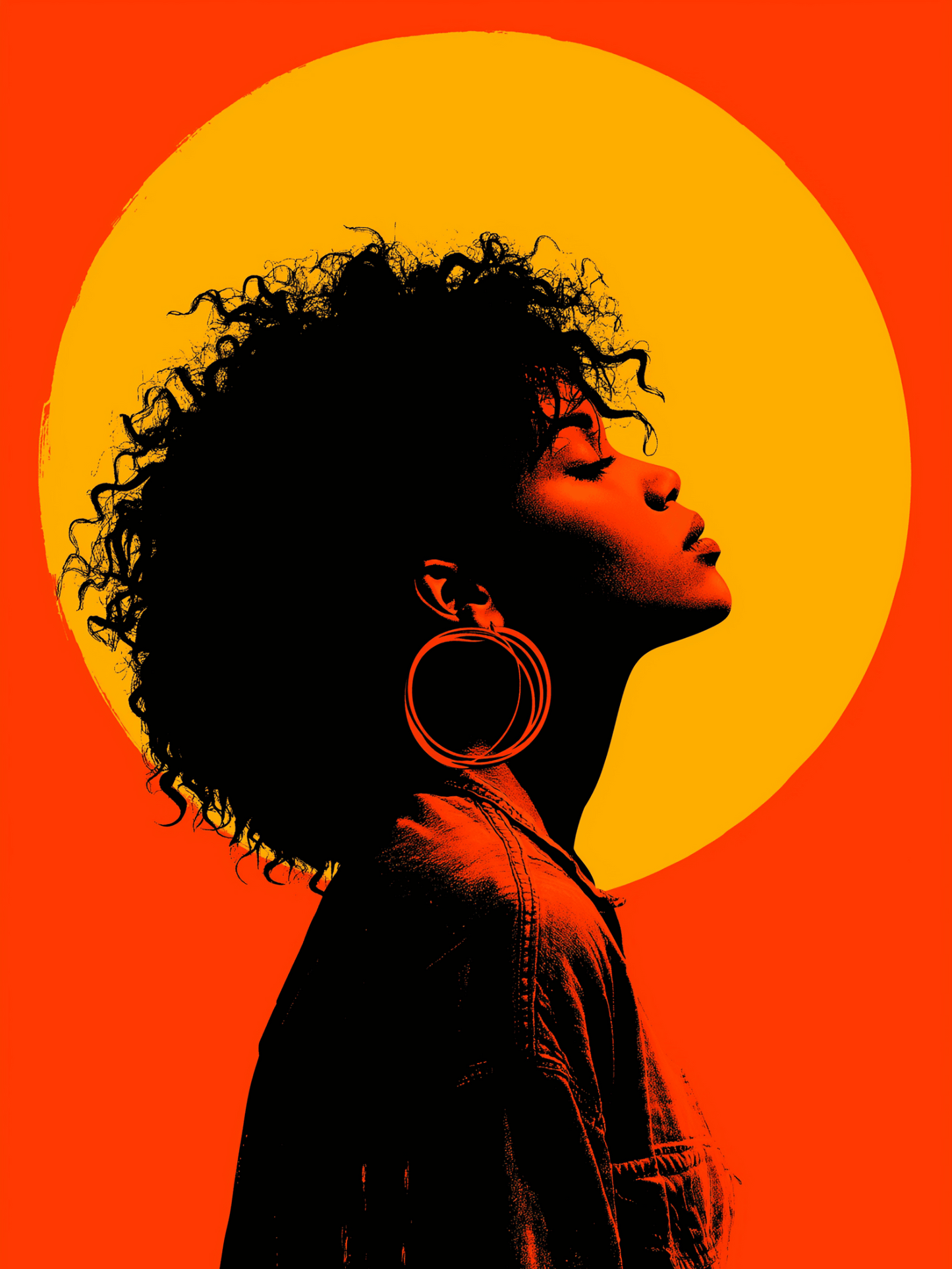 Sunrise soul silhouette in orange