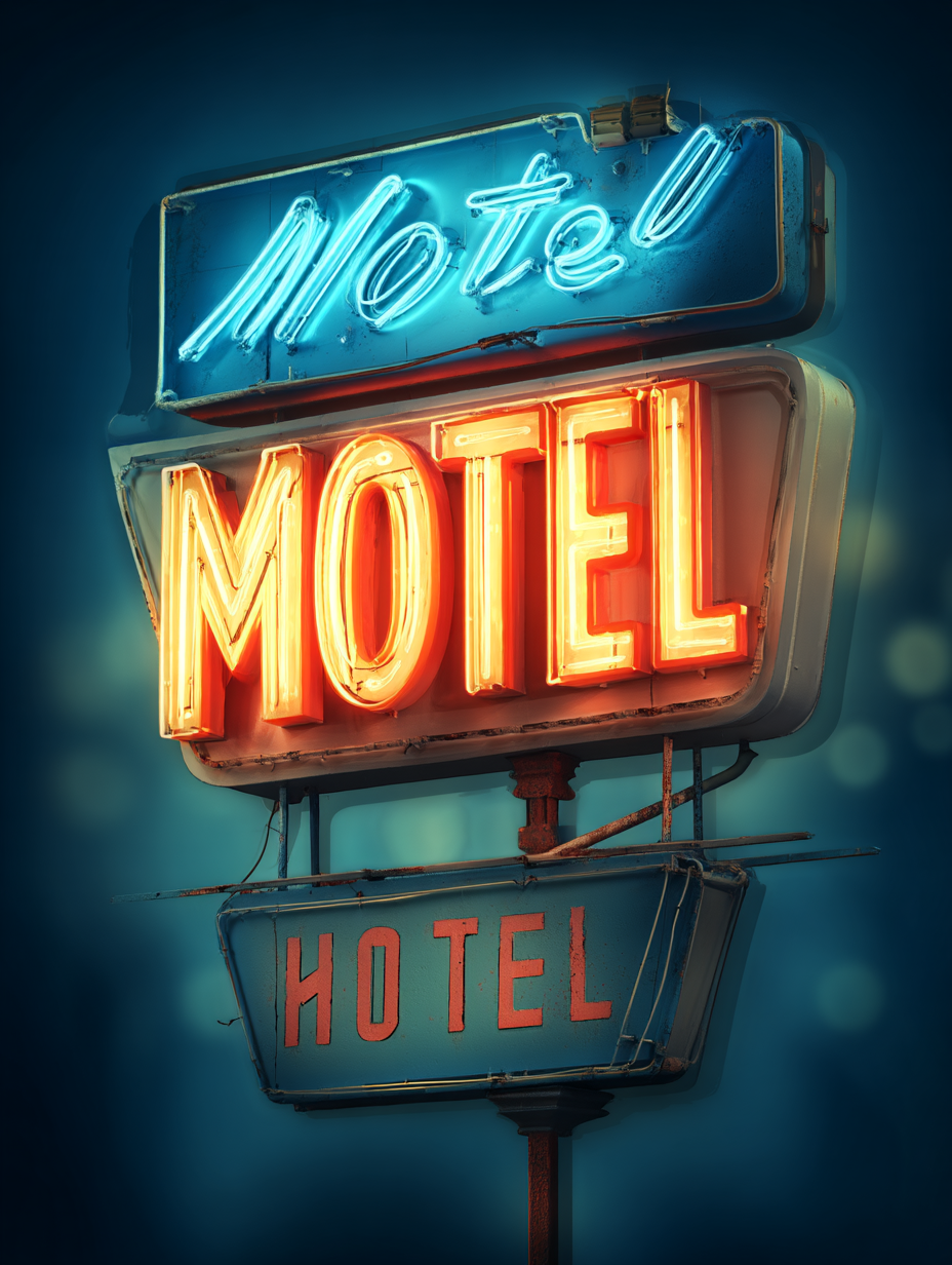 Vintage neon motel sign