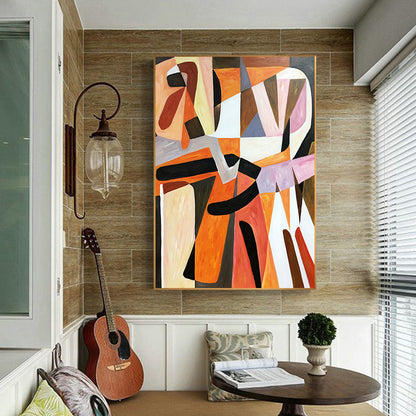 Hand-painted abstract oil painting for hallways