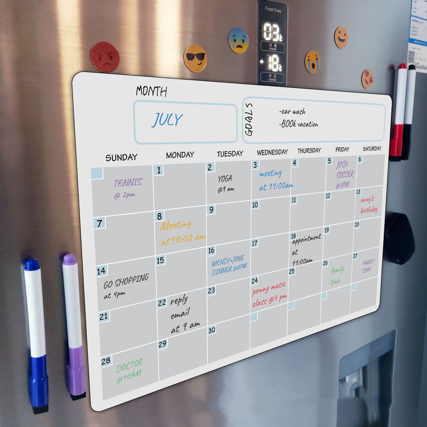 A3 magnetic monthly & weekly planner for fridge