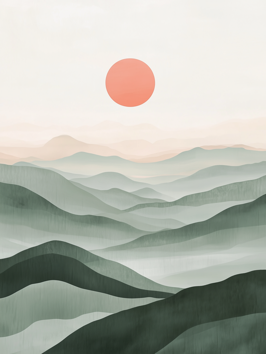 Minimalist landscape in earth tones