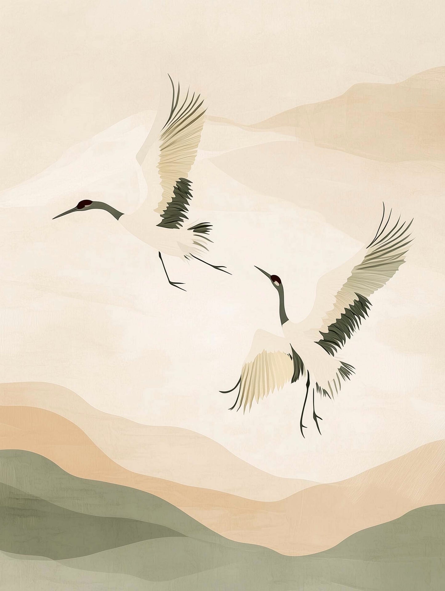 Abstract minimalist landscape in muted colors