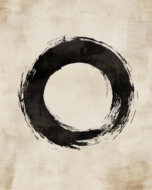 Wabi-Sabi inspired minimalist art decor in earth tones