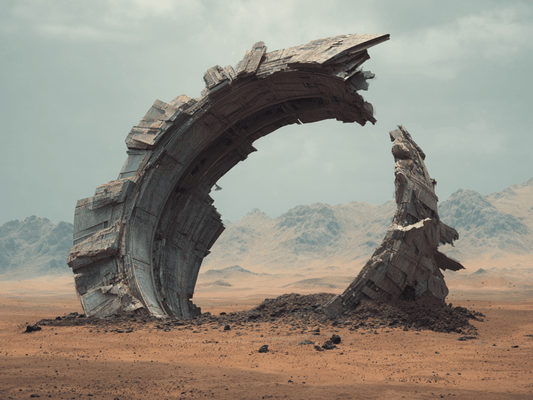 Ancient alien ring in desert ruins
