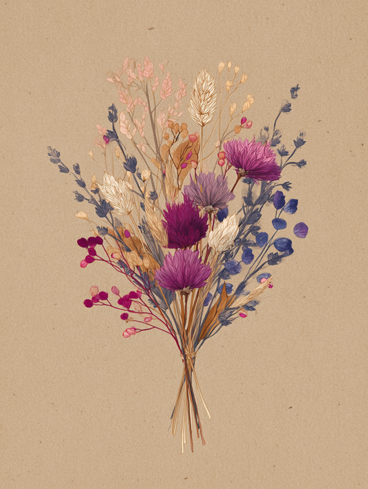 Boho dried wildflower bouquet