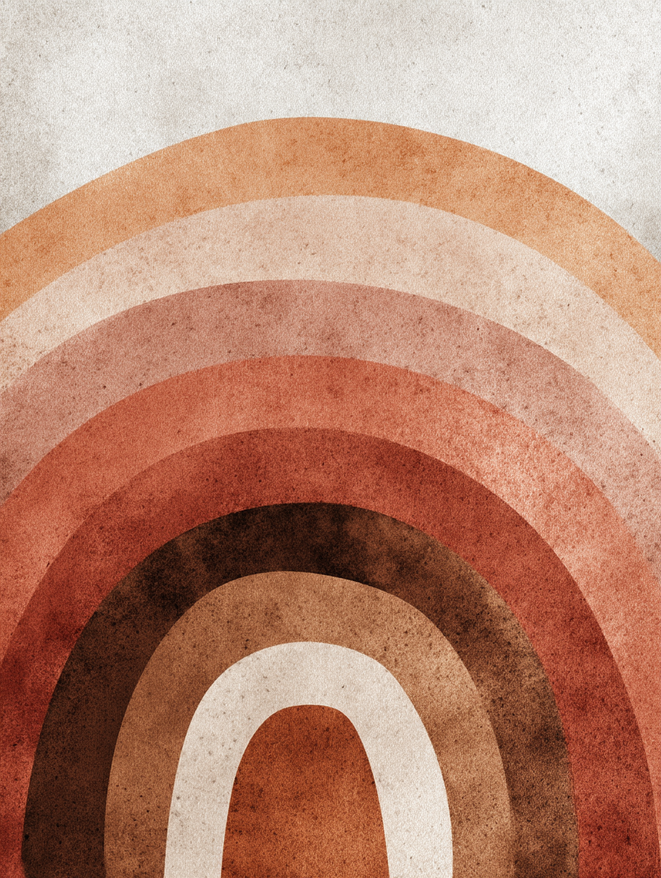 Boho rainbow in earth tones
