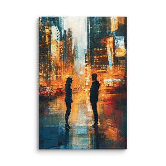 City glow silhouette art print