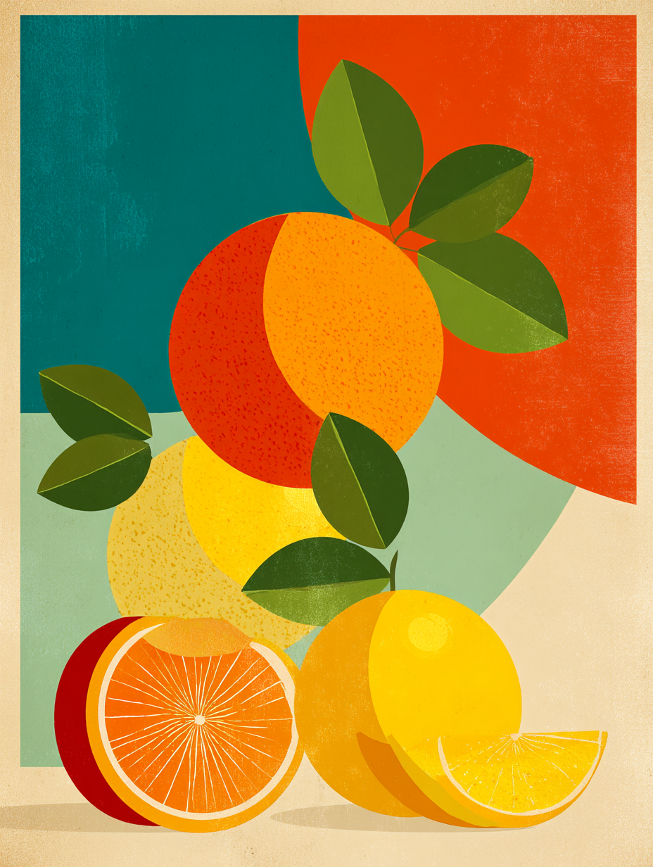 Citrus fruit vintage poster