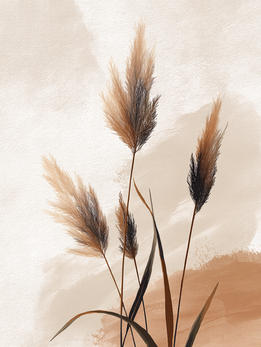 Dried pampas boho stems