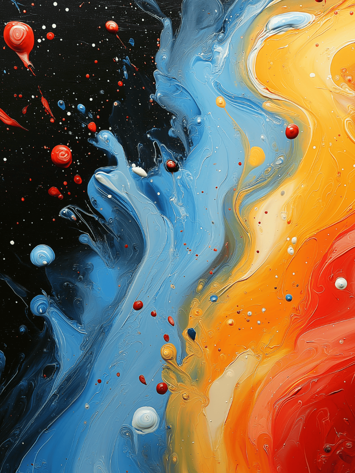 Dynamic splash of color in cosmic motion