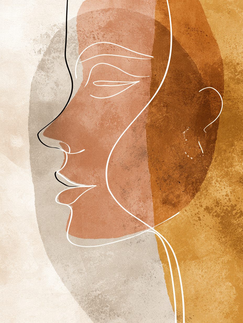 Earth muse line portrait