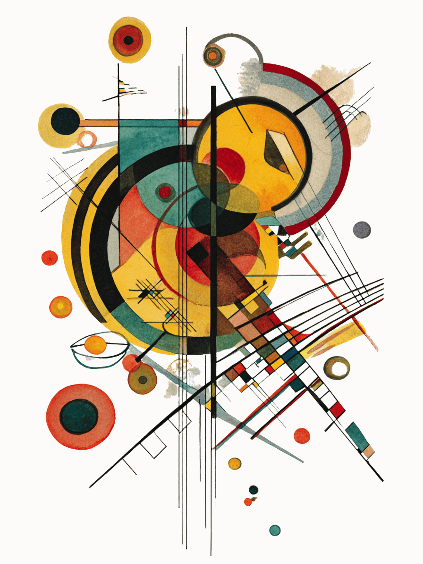 Geometric abstract composition in Bauhaus style