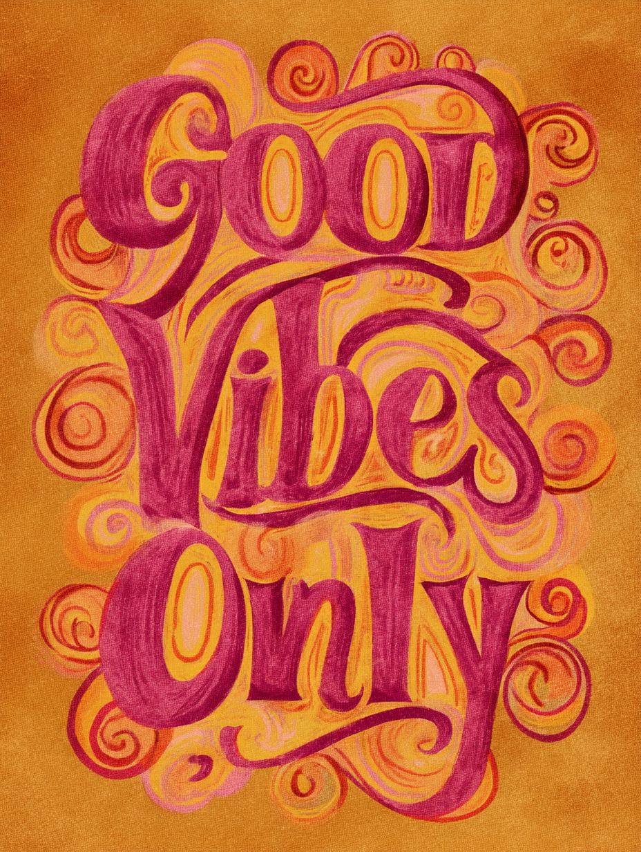 Good vibes only retro print