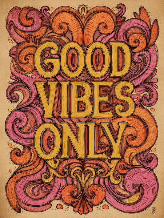 Good vibes only swirl art
