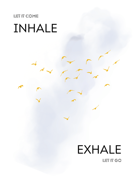 Inhale exhale affirmation with flying birds - limited edition (2 files)