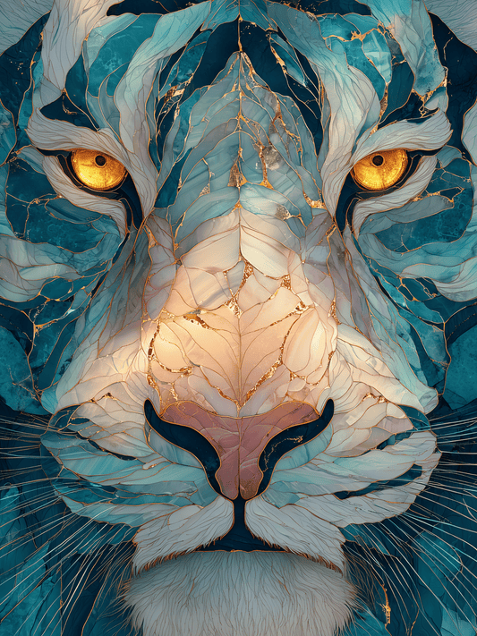 Majestic blue tiger face