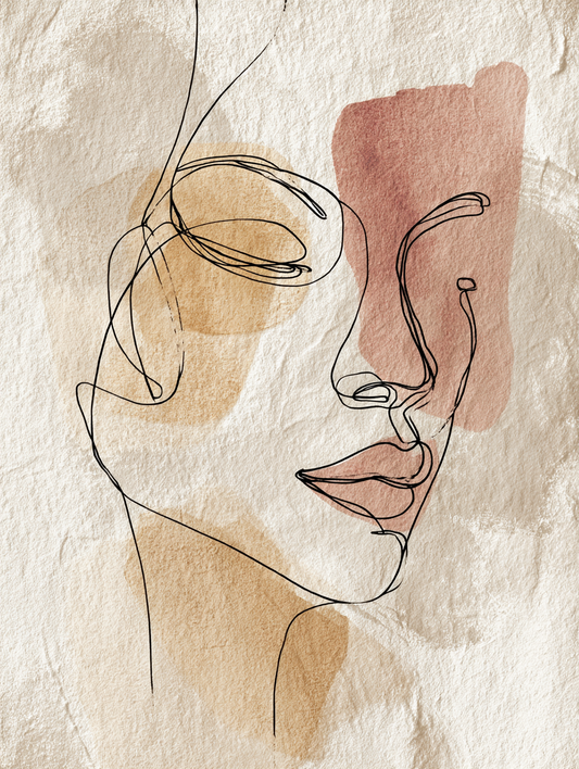 Minimal boho face line art