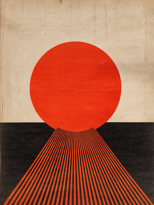 Minimalist sunburst retro print