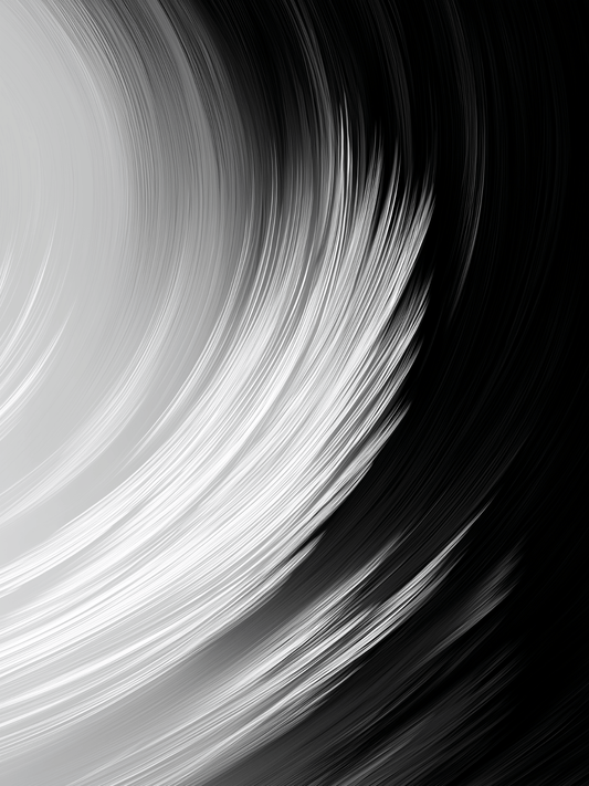 Monochrome flowing light on black background