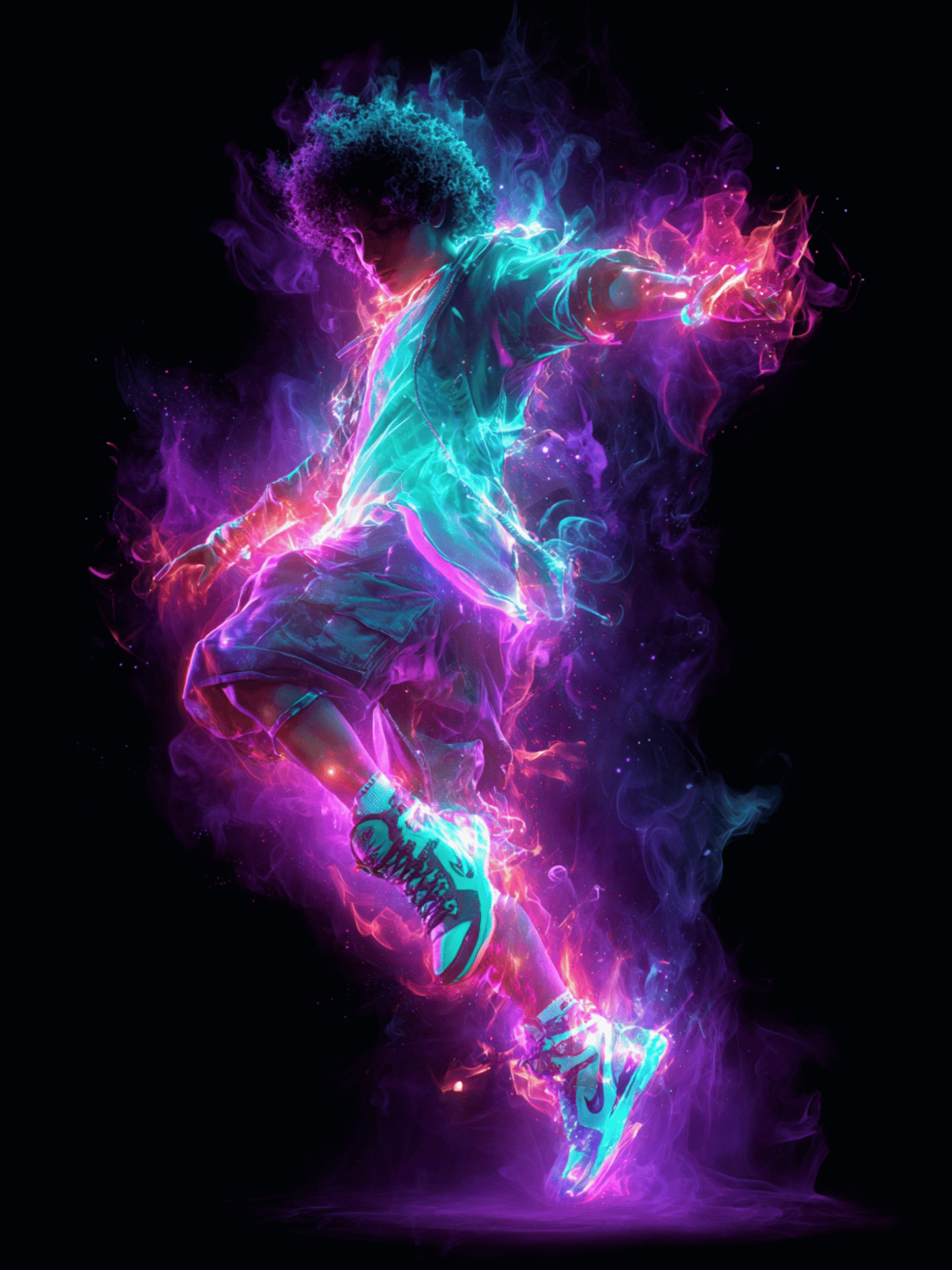 Neon dance energy burst