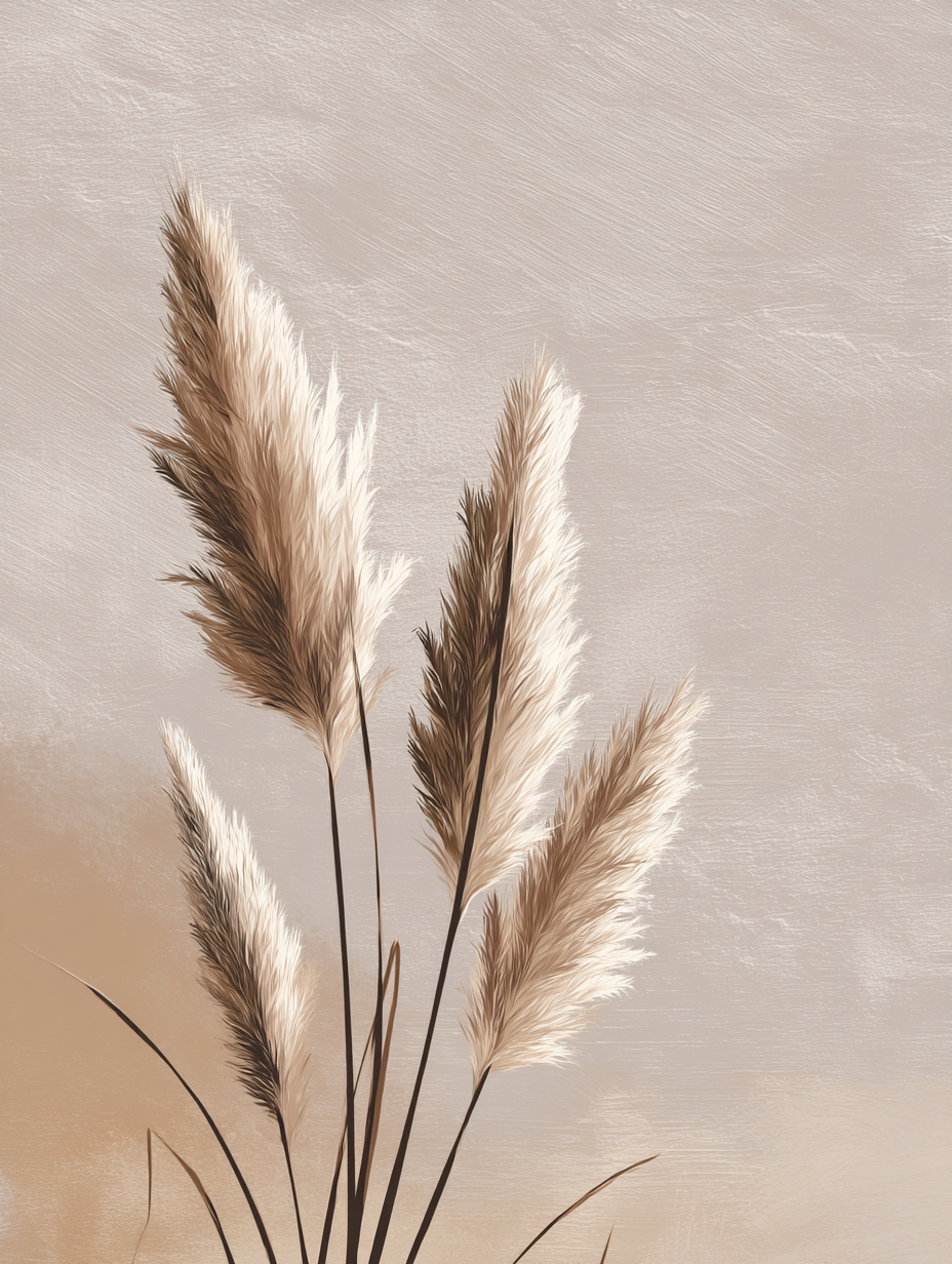 Neutral pampas grass elegance
