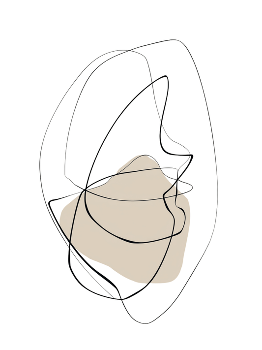 Organic abstract form in neutral tones