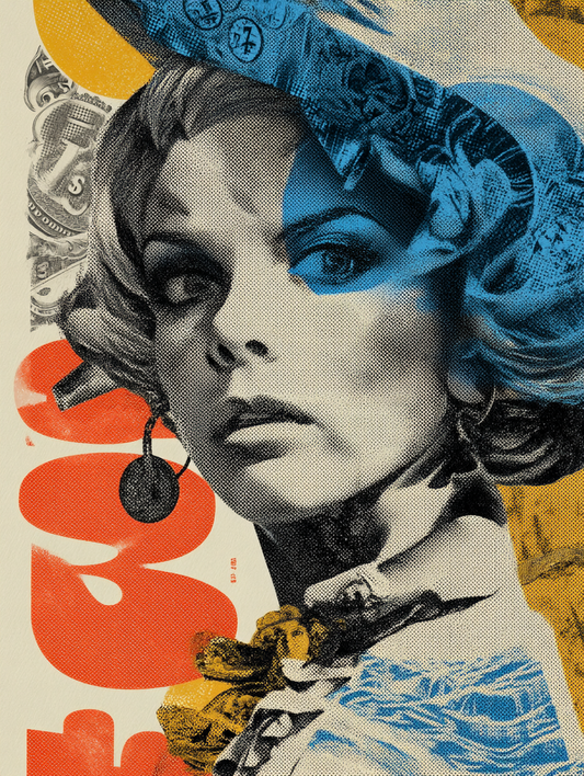 Retro woman pop collage