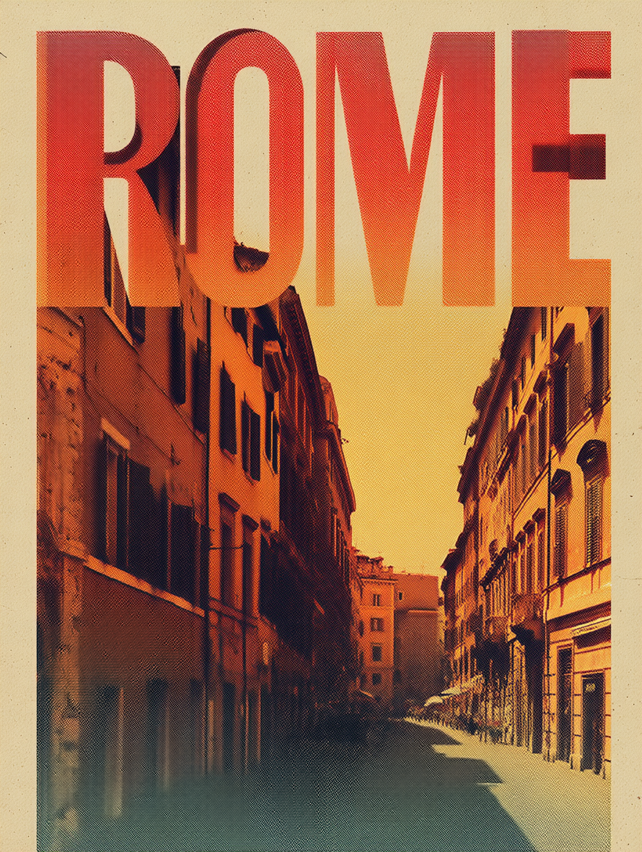 Rome vintage street poster