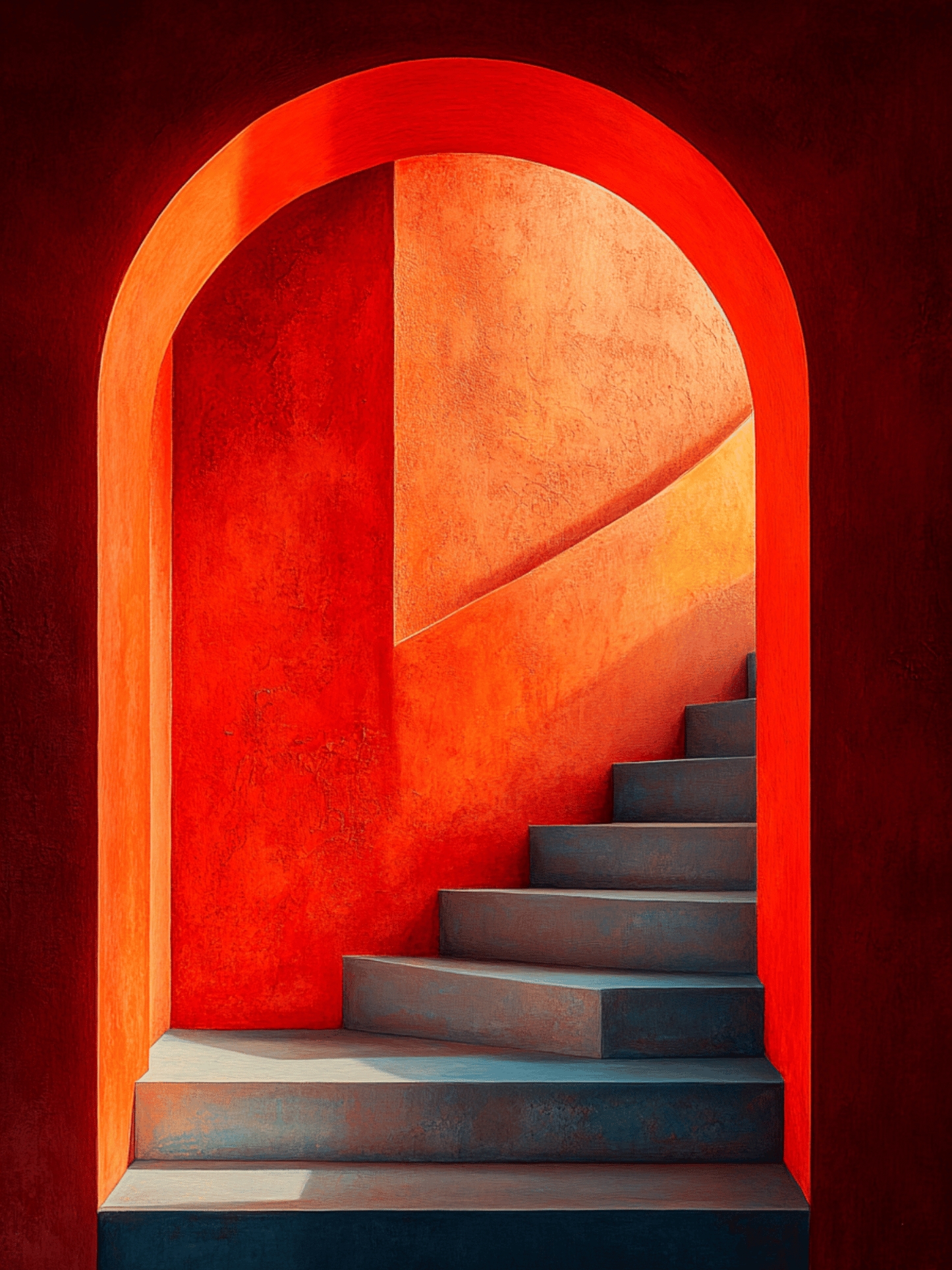 Stairway in warm tones