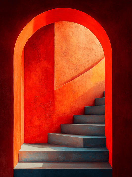 Stairway in warm tones