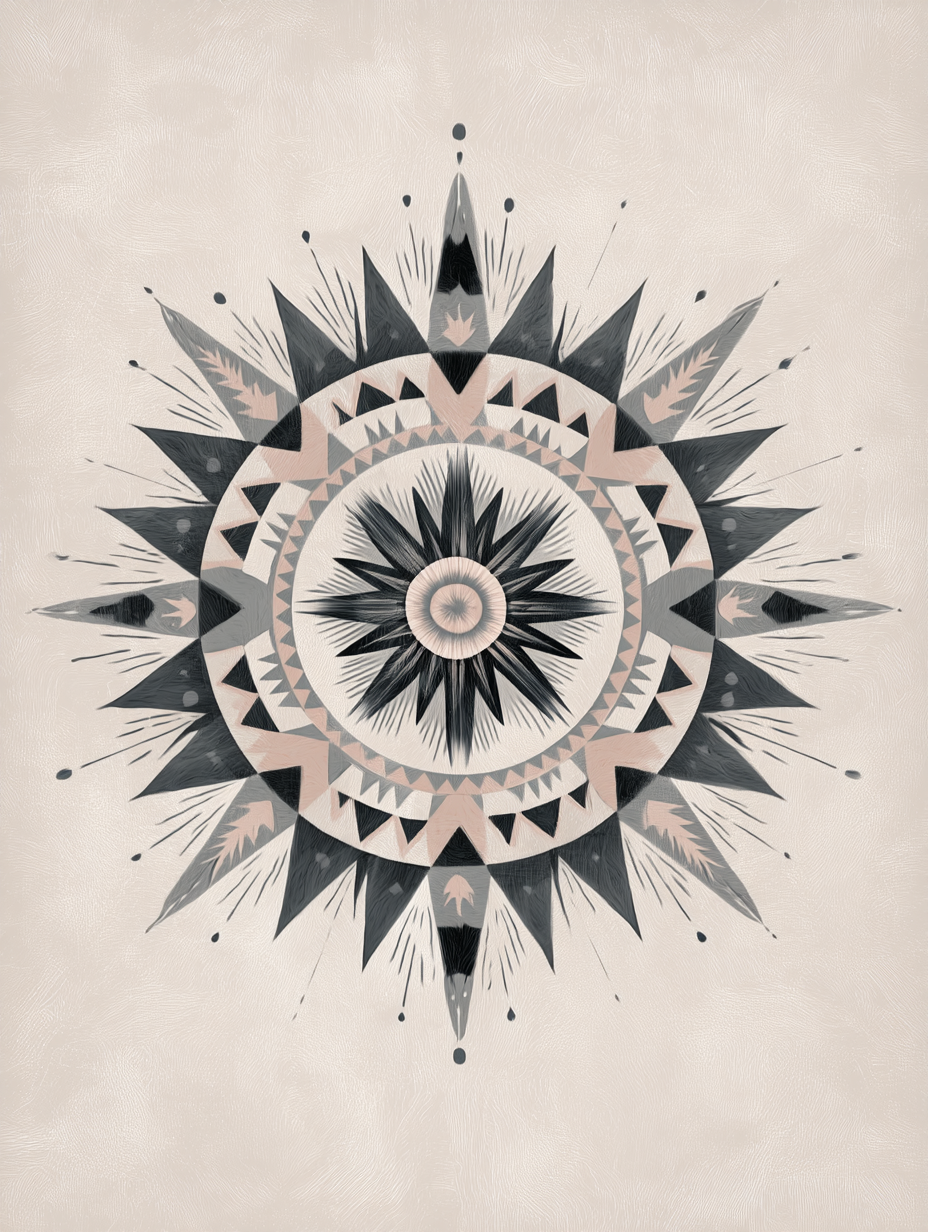 Tribal compass star mandala