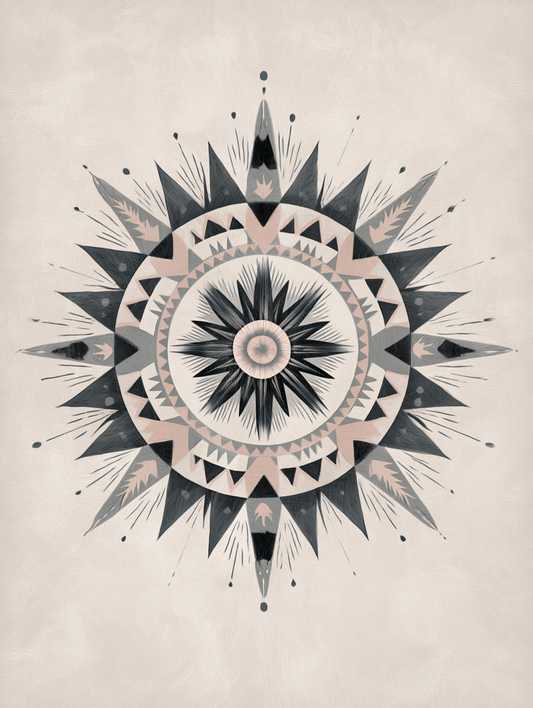 Tribal compass star mandala