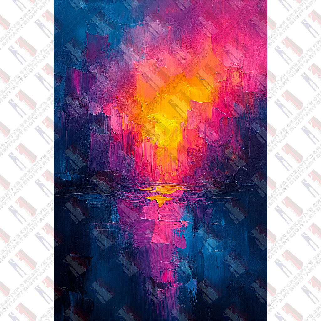 Vibrant abstract sunset