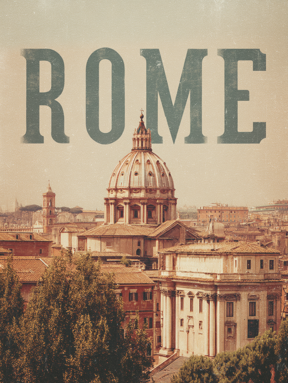 Vintage Rome travel poster